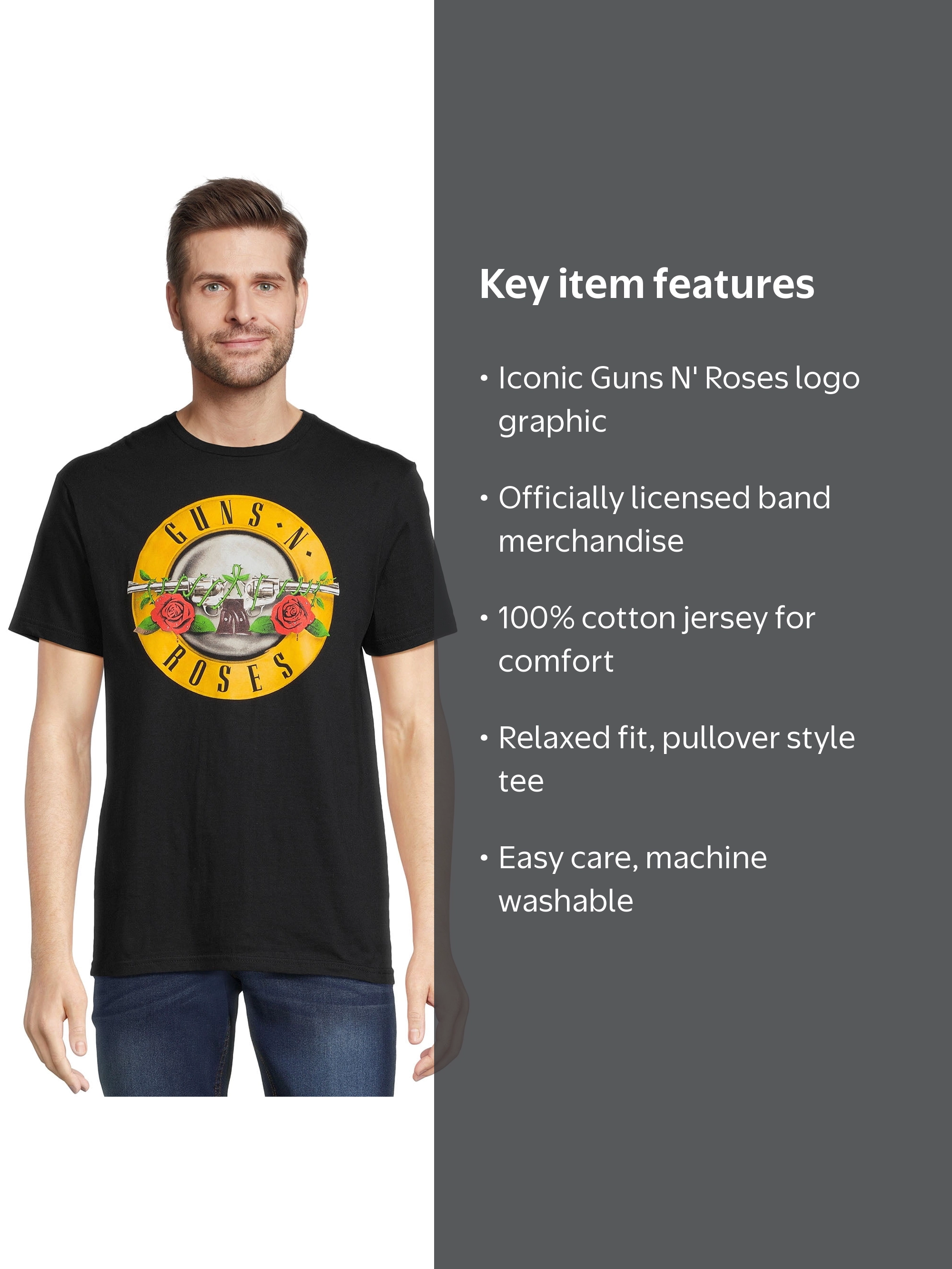Guns N' Roses Icon Men's & Big Men's Graphic Tee with Short