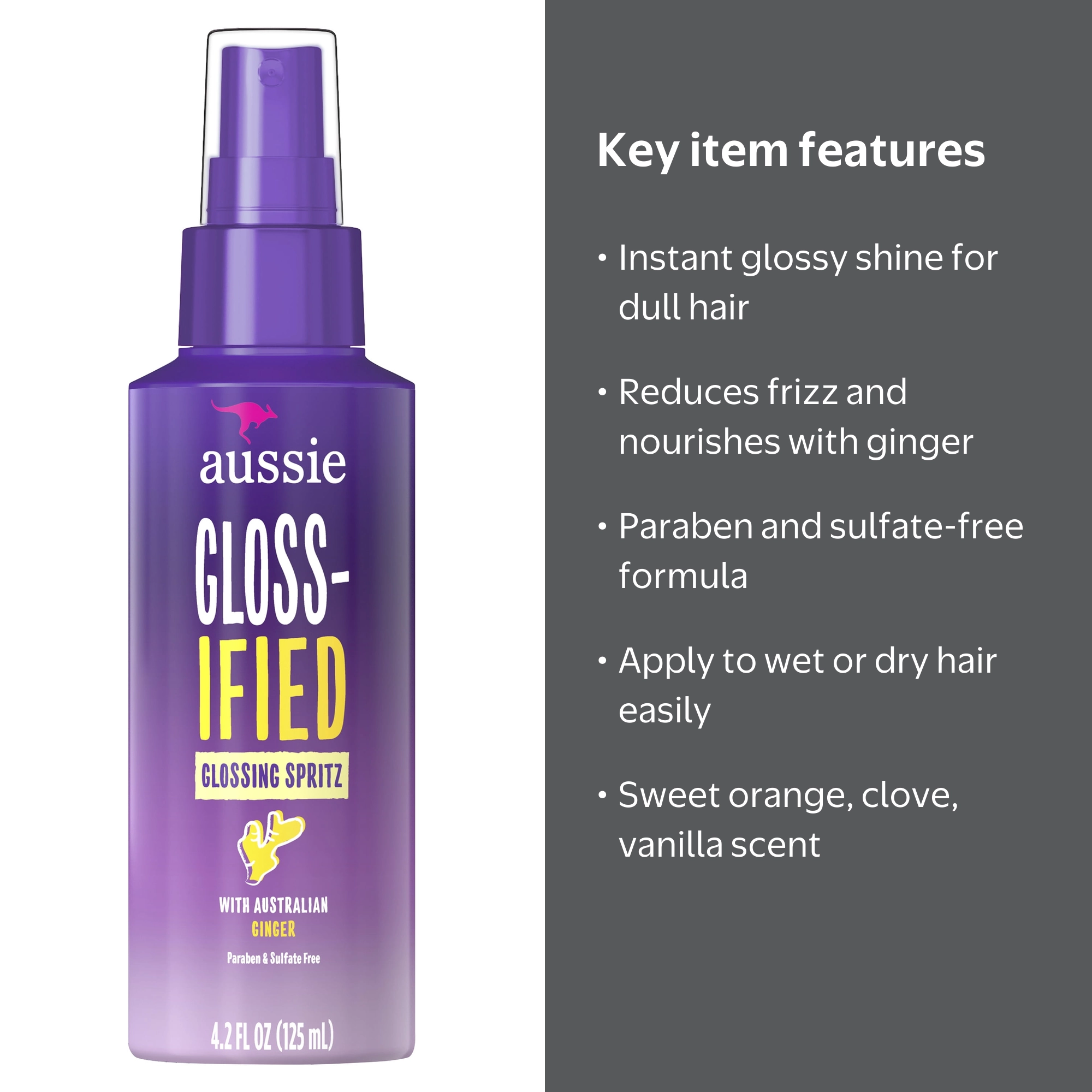 Aussie Glossified Conditioner, Sulfate-Free Glossing Spritz Spray
