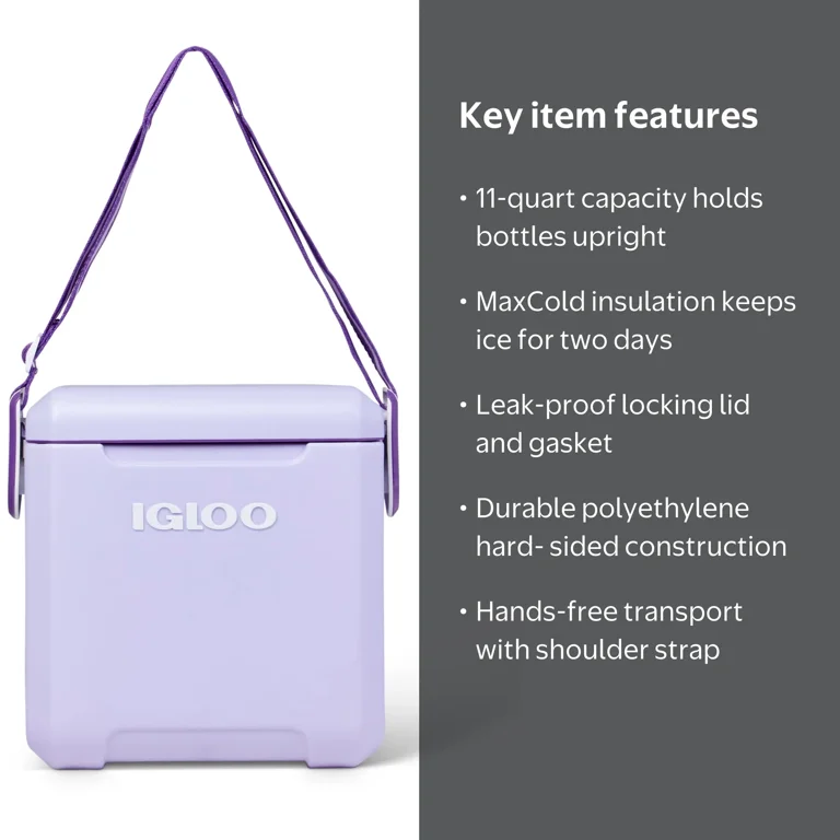 Igloo 11 QT Tag-A-Long Hard Sided Cooler, Lilac Purple - Walmart.com
