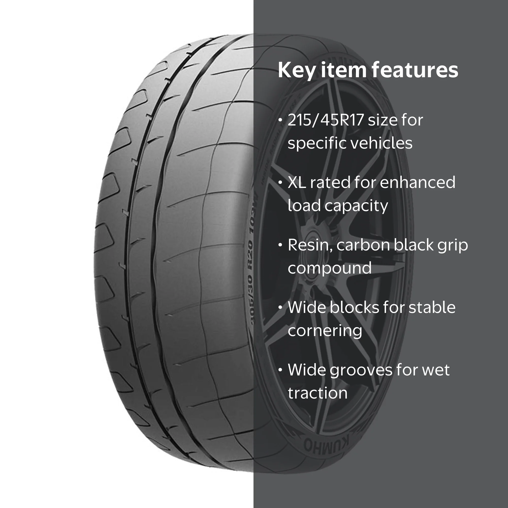 Kumho Ecsta V730 UHP 215/45R17 91W XL Passenger Tire - Walmart.com