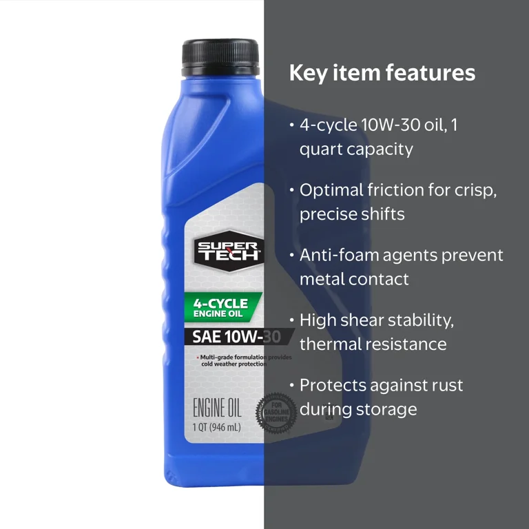 Super Tech 4 Cycle Motor Oil 10W-30 1 Quart - Walmart.com