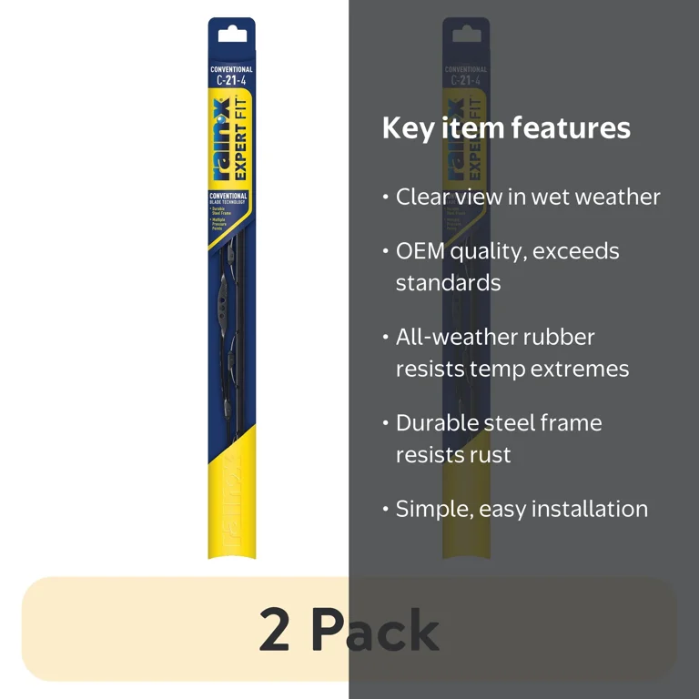 2 pack) Rain-X Expert Fit C-21 Windshield Wiper Blade