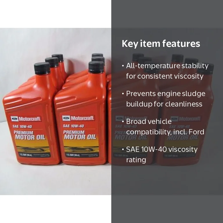 Motorcraft Premium Motor Oil 10W-40, 12 qt (1 pack) for Ford