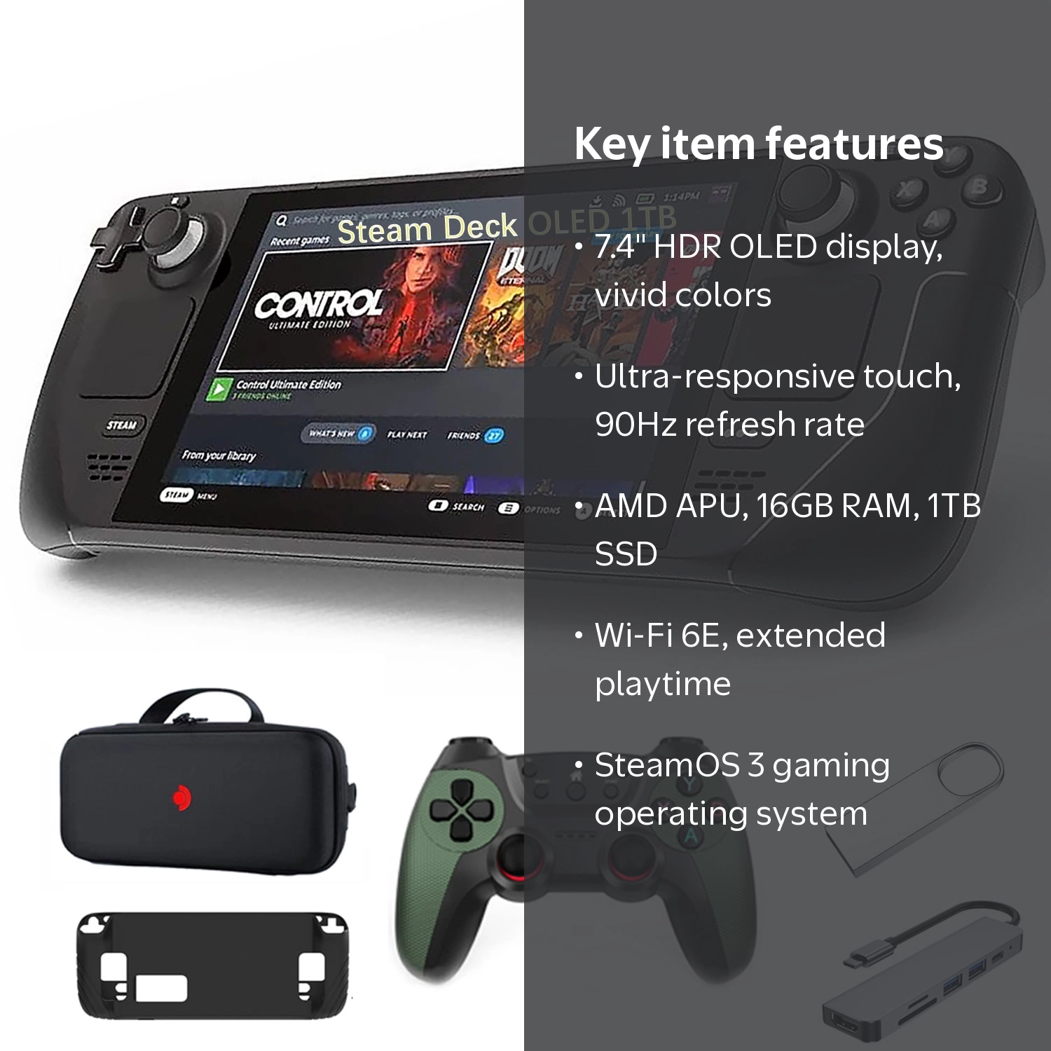 Valve Steam Deck OLED 1TB,7.4