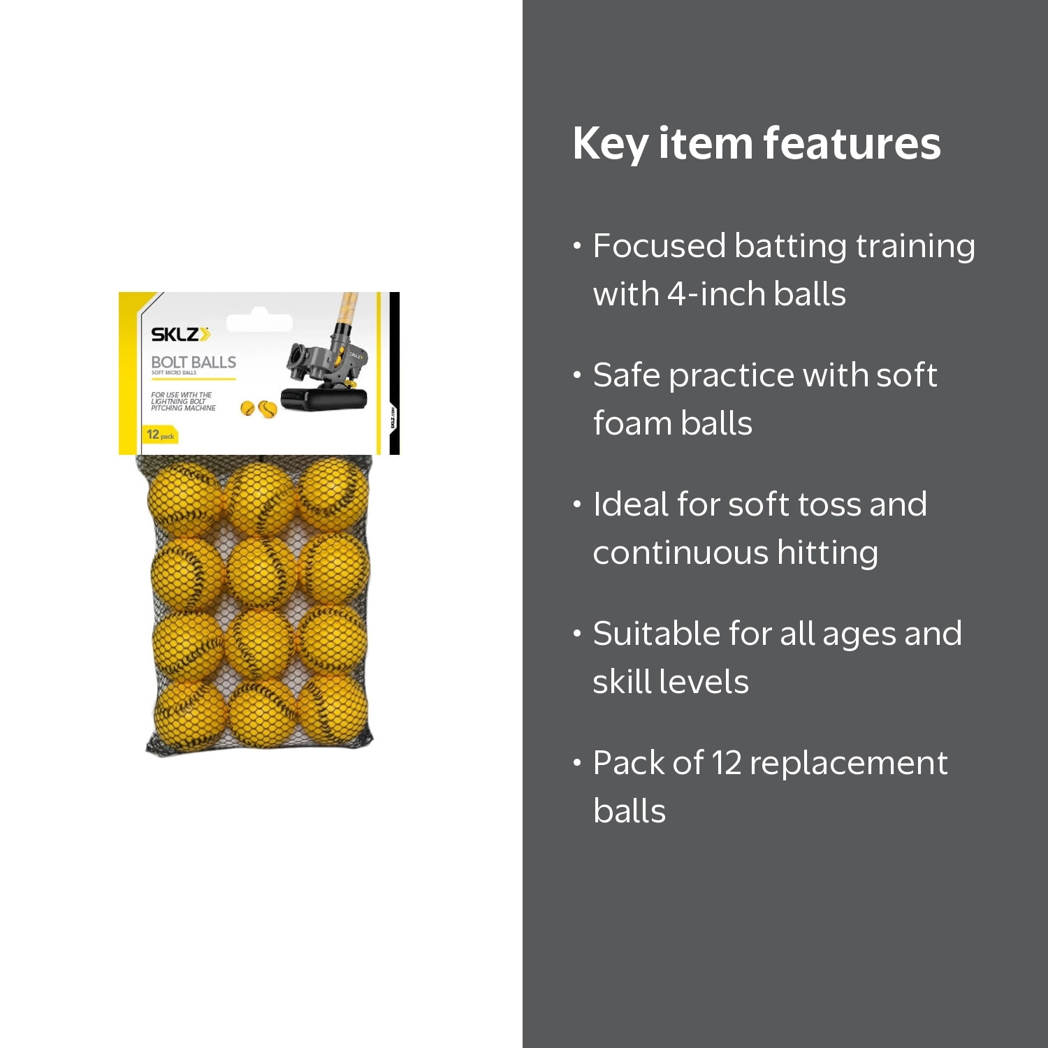 SKLZ Lightning Bolt Pitching Machine Replacement Baseballs
