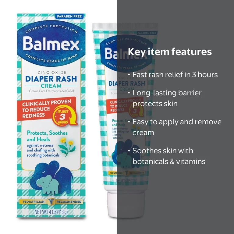 Balmex Complete Protection Baby Diaper Rash Cream with Zinc Oxide