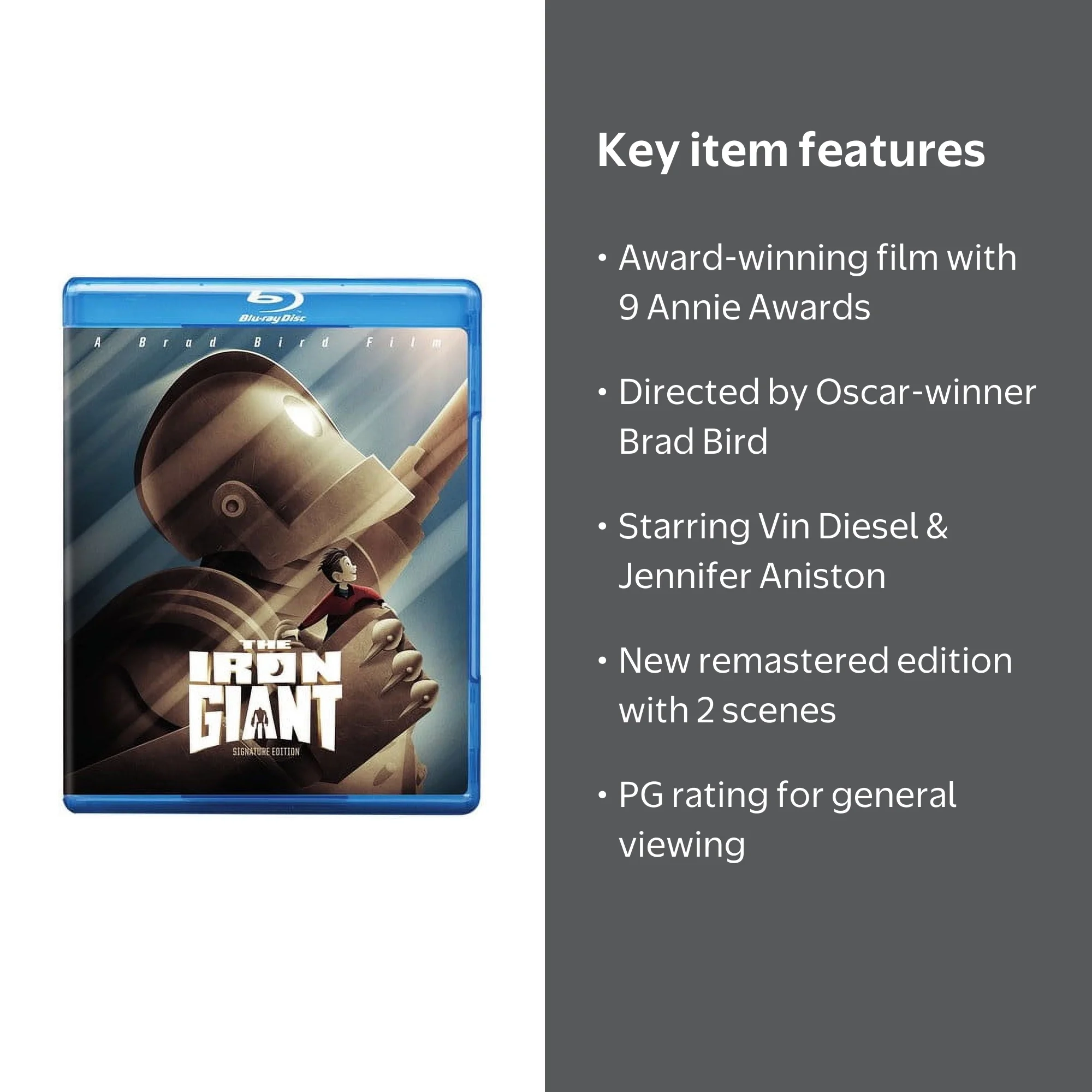 Warner Bros, The Iron Giant Signature Edition, PG, Animated Movie