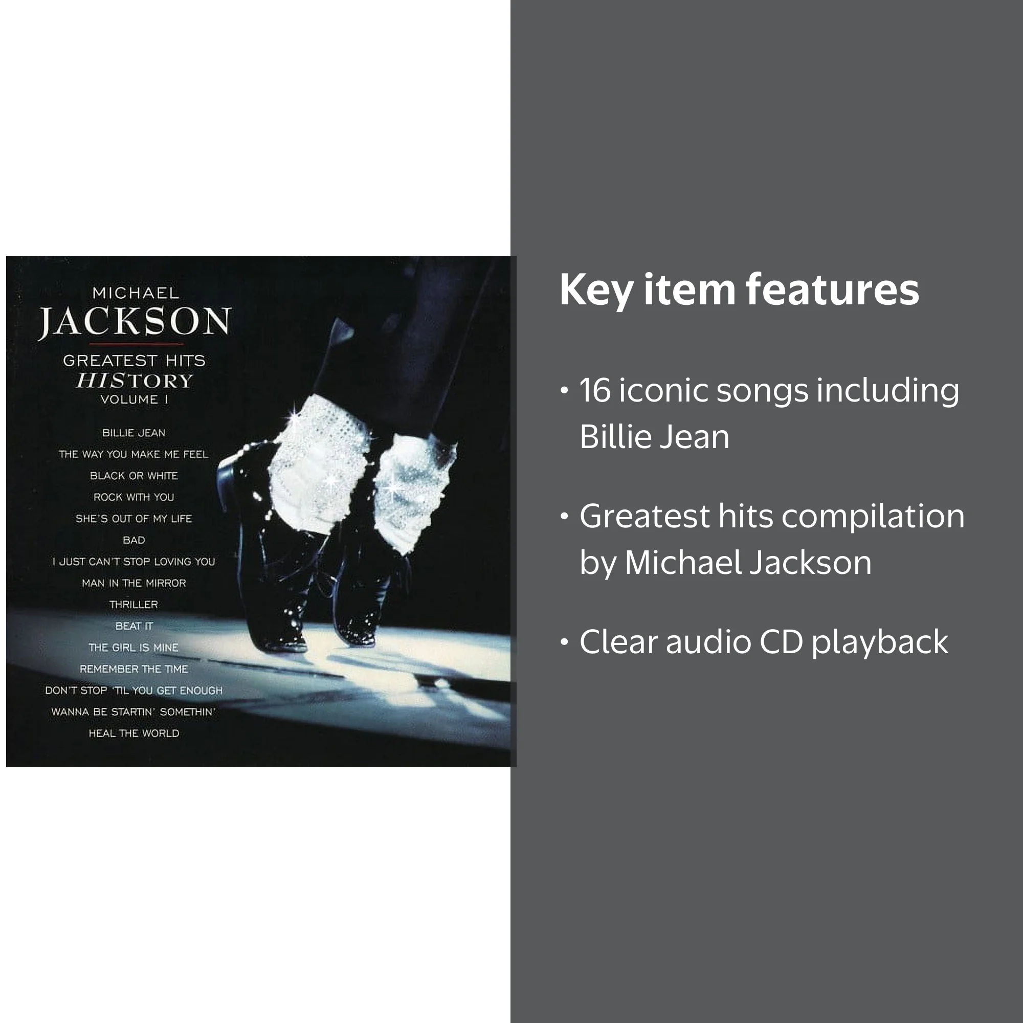 Michael Jackson - Greatest Hits: History Volume 1 CD, 16 tracks