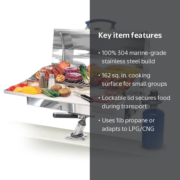 Magma, Marine Kettle Cabo Gas Grill, A10-703, Portable Stainless
