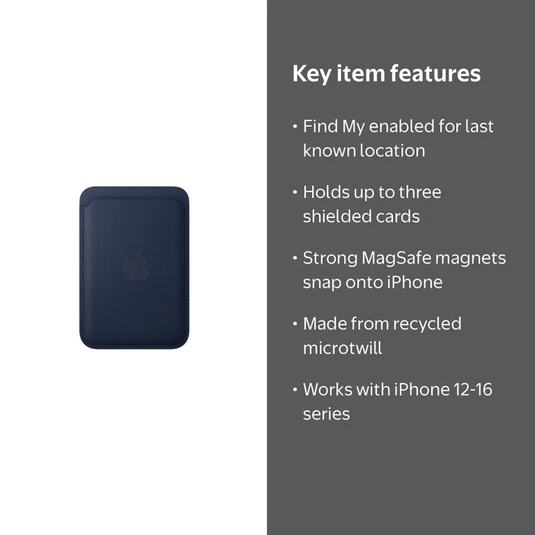 Apple iPhone FineWoven Wallet with MagSafe - Deep Blue - Walmart.com