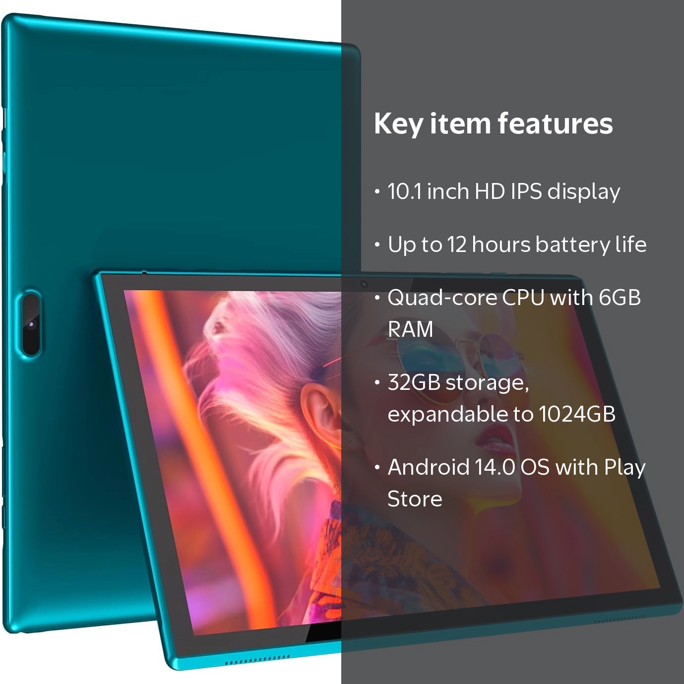 10 Inch Android 11 Tablet, Quad-Core, 32GB ROM 2GB RAM, 8MP Camera