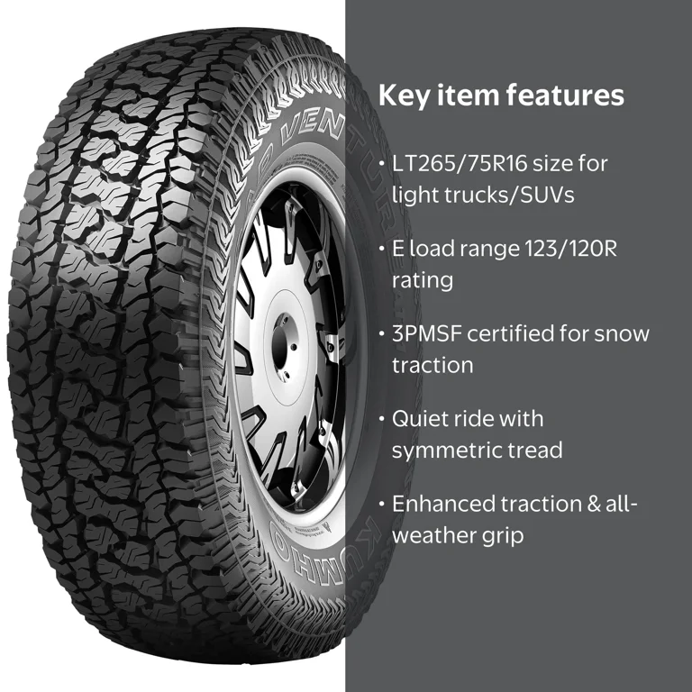 Kumho Road Venture AT51 All Terrain LT265/75R16 123/120R E Light