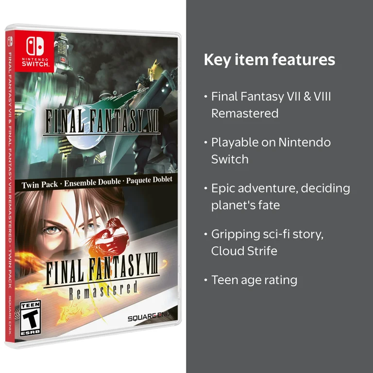 Square Enix Final Fantasy VII & VIII Remastered Twin-Pack for