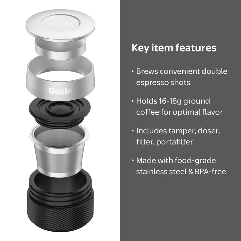 OutIn Nano Portable Espresso Machine Basket Plus Accessory Kit