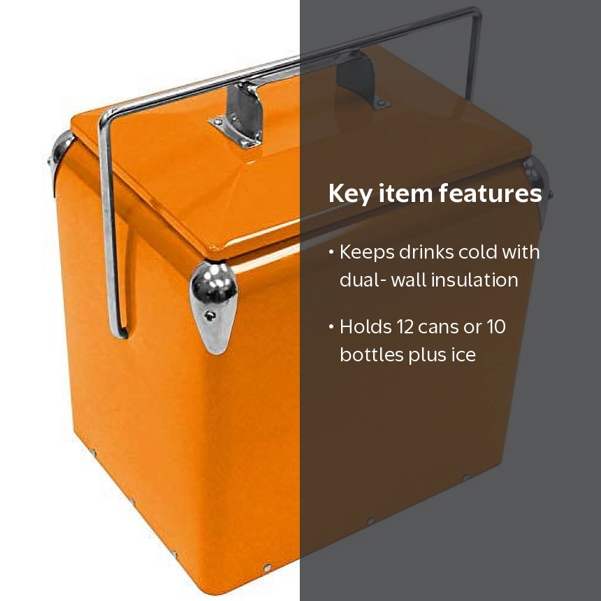 Creative Outdoors Retro Legacy 12 QT Metal Ice Chest Drink Cooler