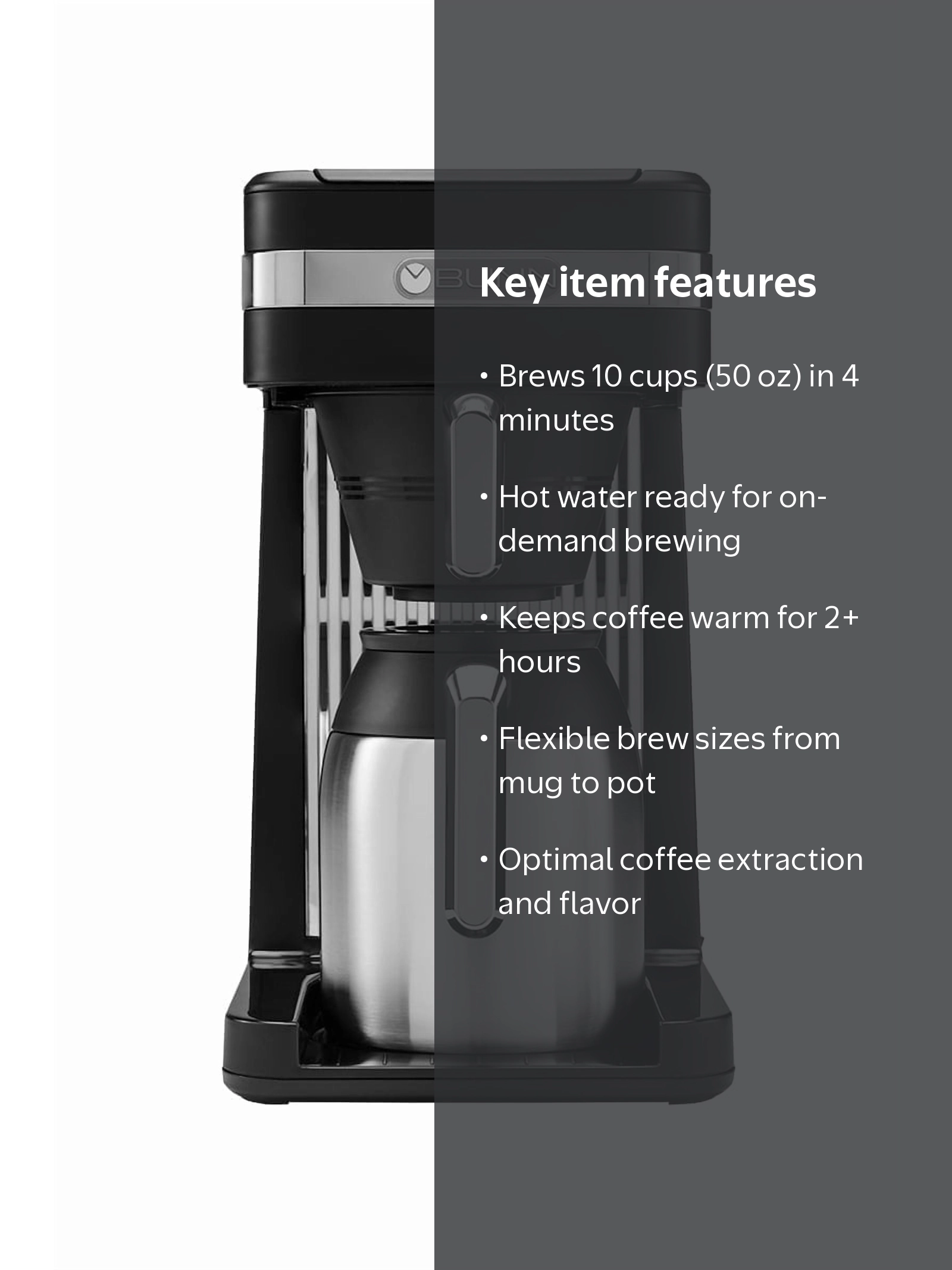 BUNN, Speed Brew Thermal Coffee Maker, 10-Cup, Black - Walmart.com