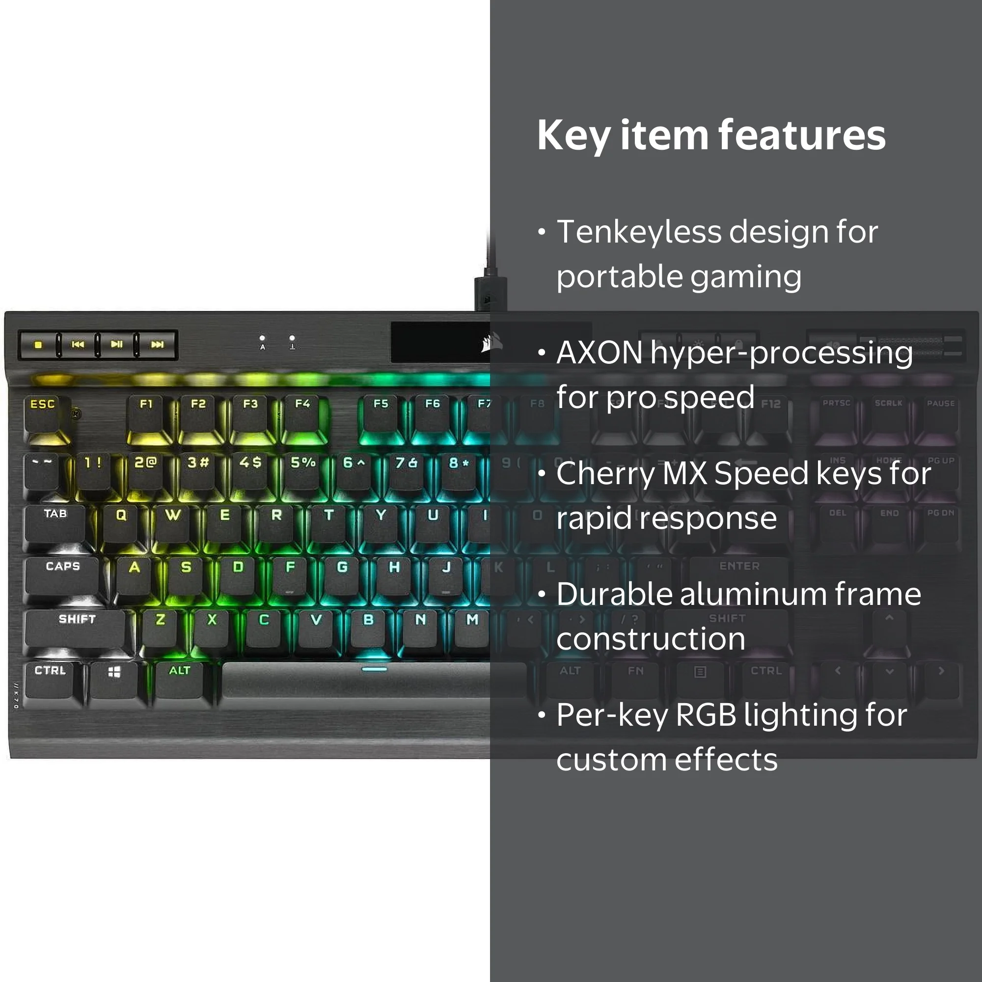 CORSAIR K70 RGB TKL – Champion Series Tenkeyless Mechanical Gaming