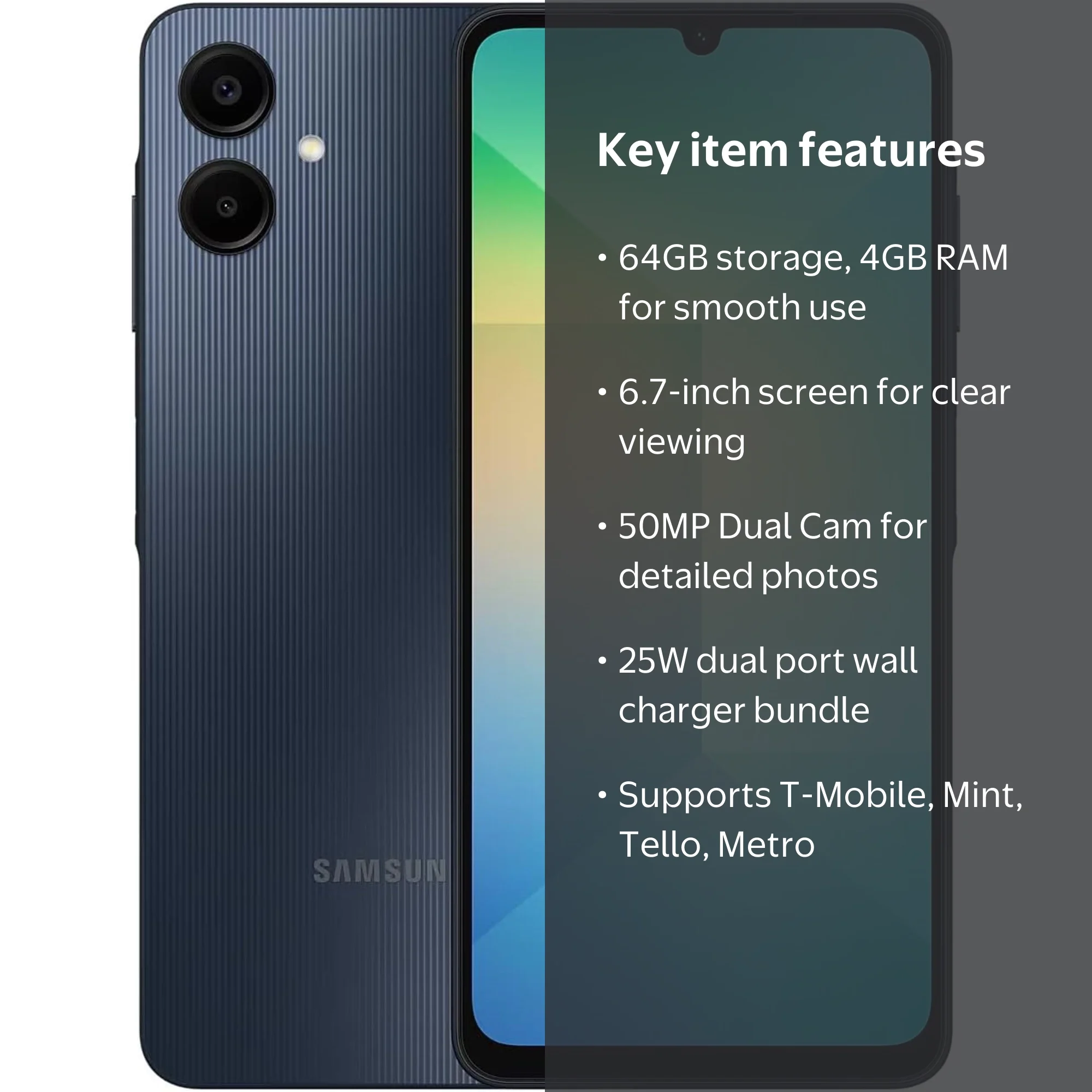SAMSUNG Galaxy A06 4G LTE (64GB + 4GB) International Version SM