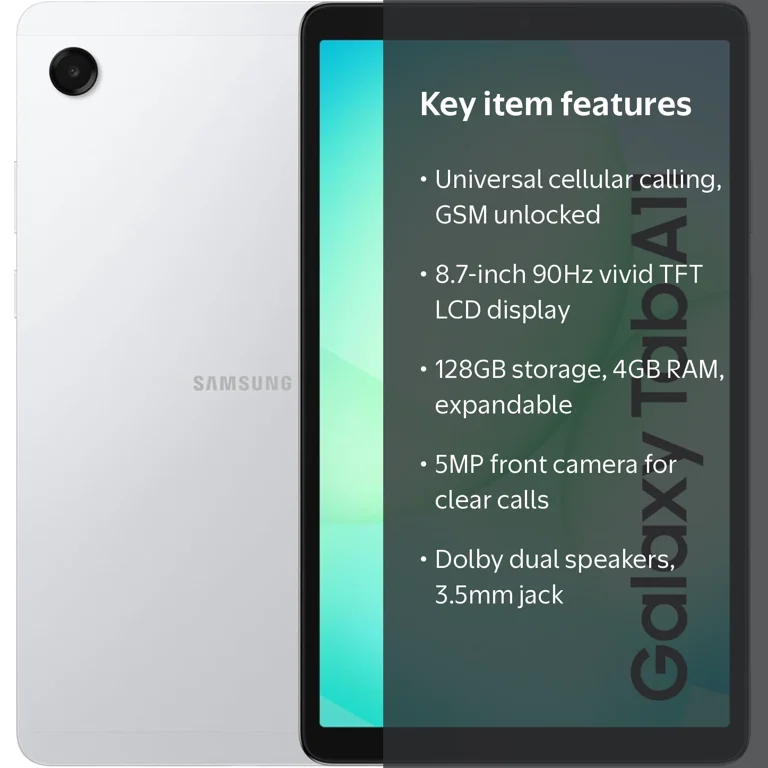 Samsung Galaxy Tab A11 (Wi-Fi + Cellular – Makes Call) 128GB + 4GB
