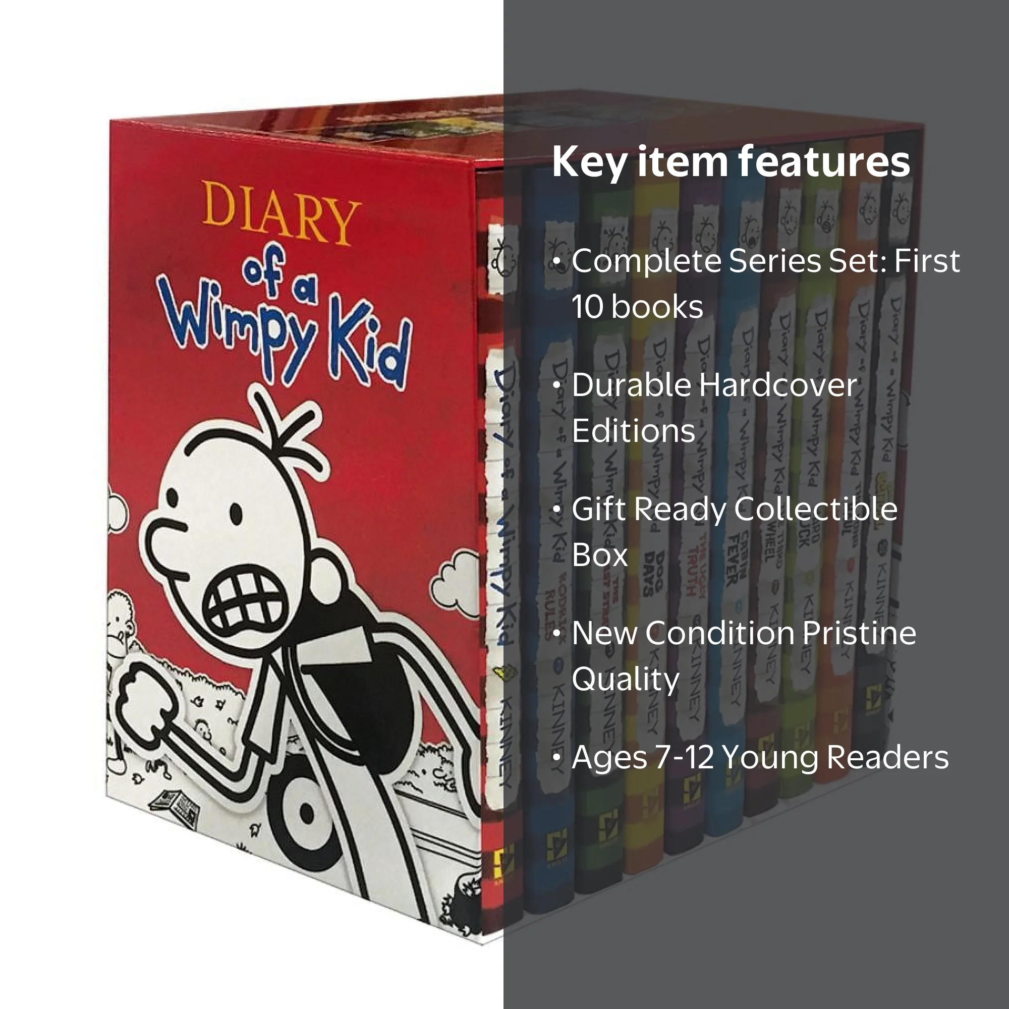 Jeff Kinney, Book Series, Box of Books 1-10 Hardcover Gift Set