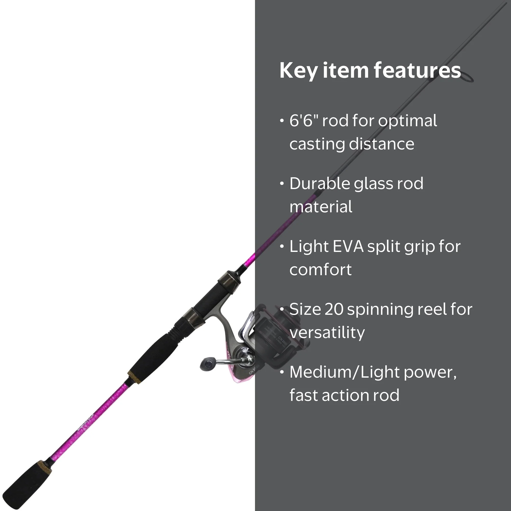 VIP Eagle Claw 6'6 Medium Light Spinning Combo for Lady Angler Fishing -  Walmart.com
