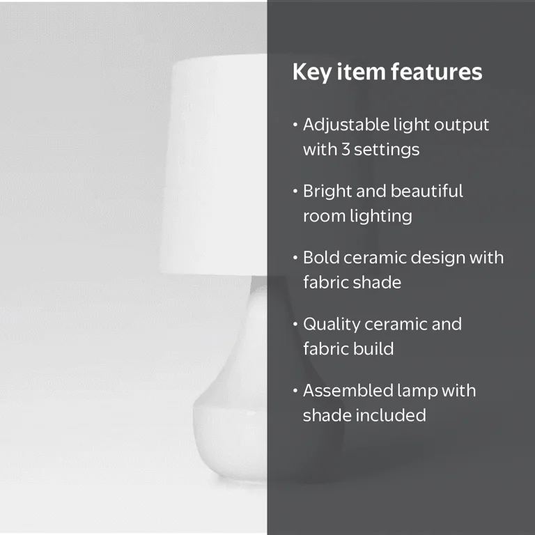 Montreal Wren Assembled Table Lamp White - Project 62™ - Walmart.com