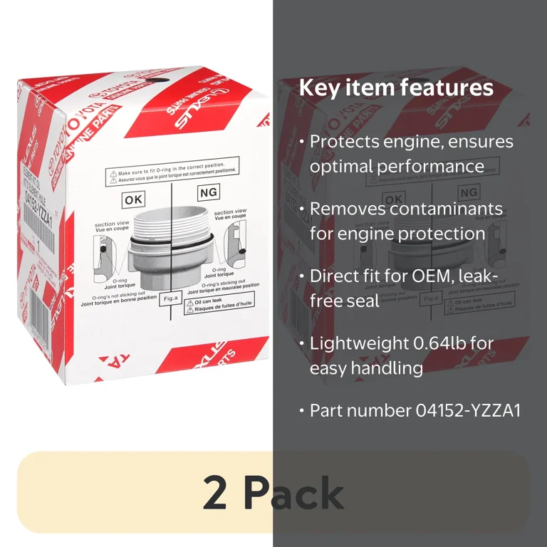 2 pack) Toyota OE Engine Oil Filter 04152-YZZA1 0.64 Pound