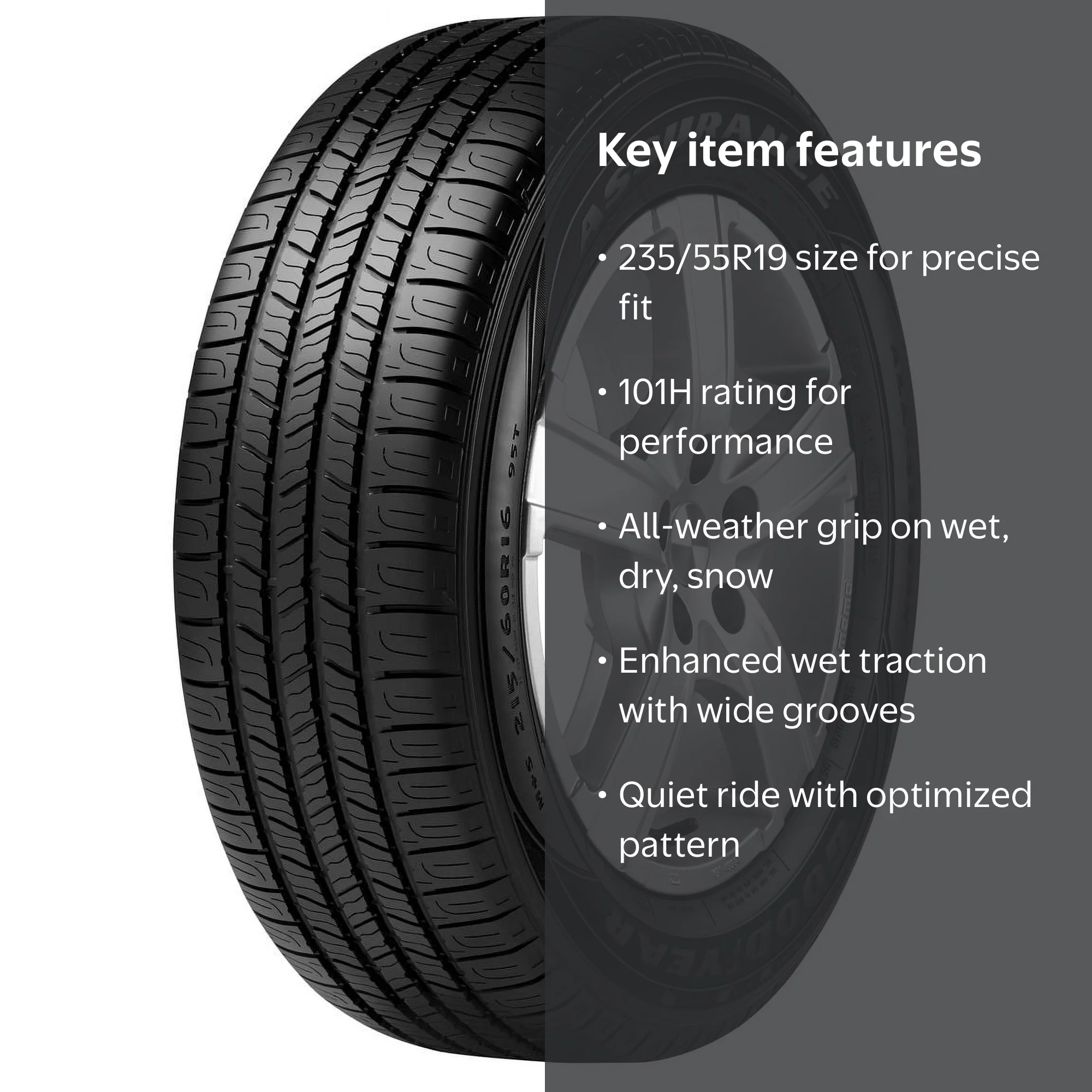 GOODYEAR★235/55R19★1本送料込み★ Goodyear Assurance 235/55R19 101H All-Season Passenger Tire for