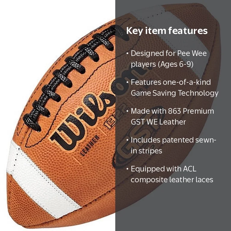 Wilson GST Football, Pee Wee Size, Composite Leather - Walmart.com