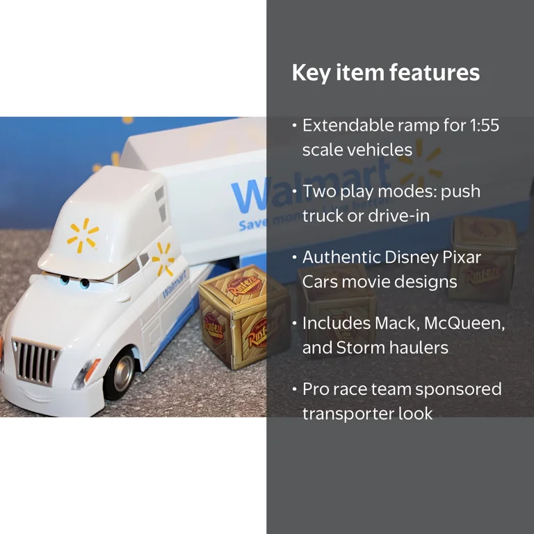 Mattel Disney Pixar Cars Movie (2017) White Marty Semi Transporter