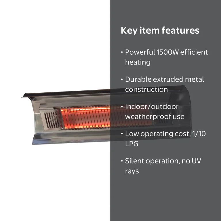 Fire Sense Wall Mounted Infrared Patio Heater 1500 Watts