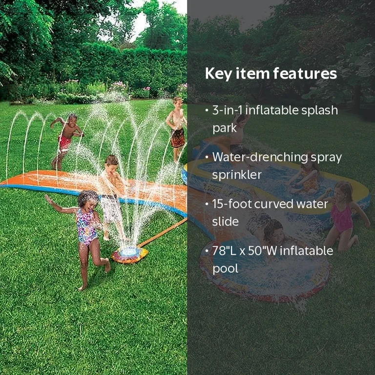 Banzai Backyard Water Slide Activity: 3-in-1 Aqua Drench