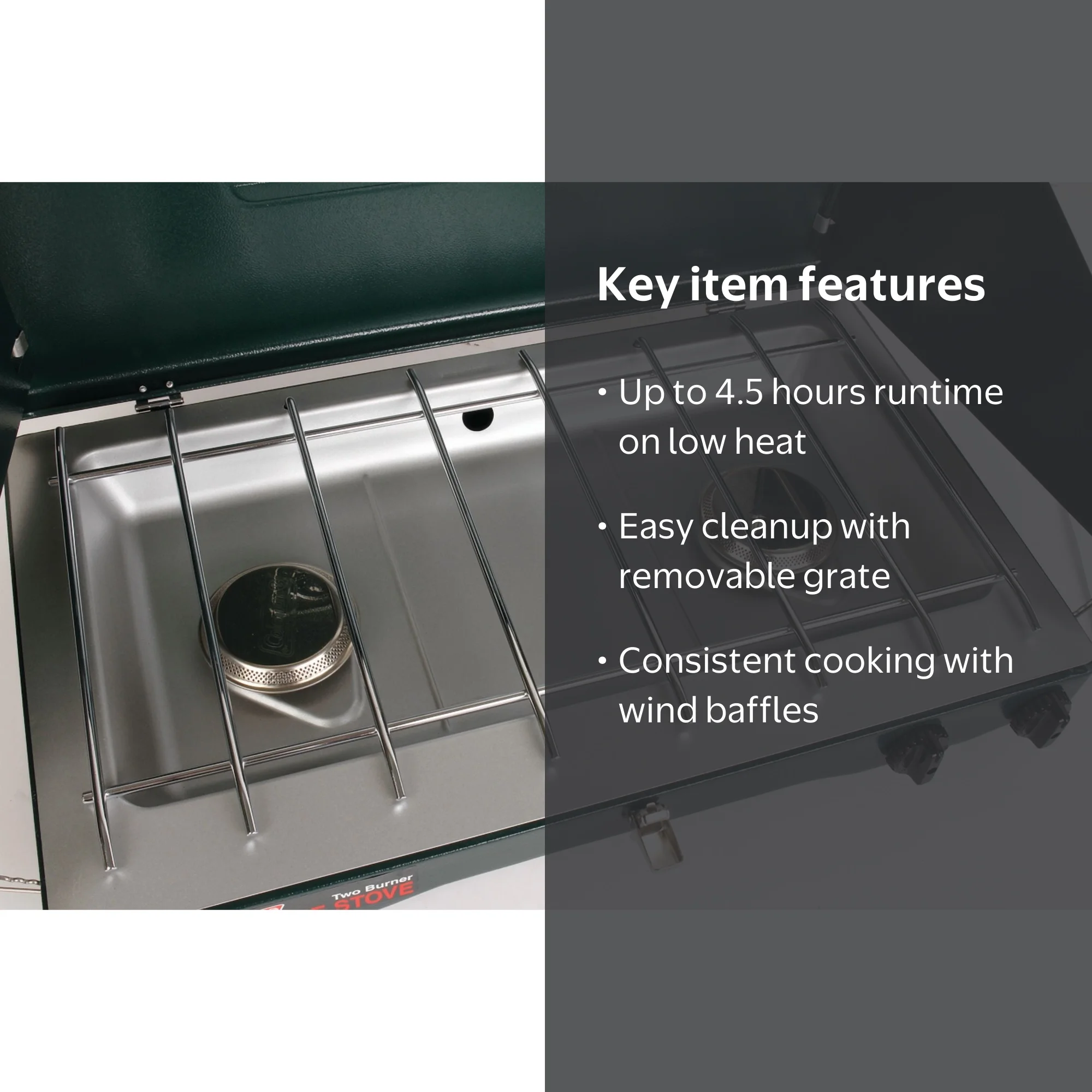 Coleman Brand, Matchlight 10,000 BTU 2-Burner Propane Stove, Black