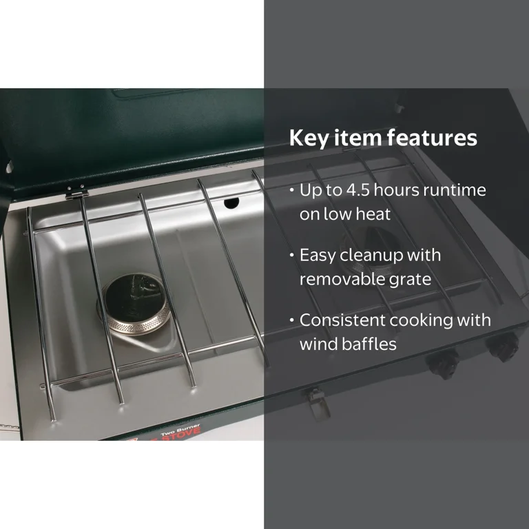 Coleman Brand, Matchlight 10,000 BTU 2-Burner Propane Stove, Black