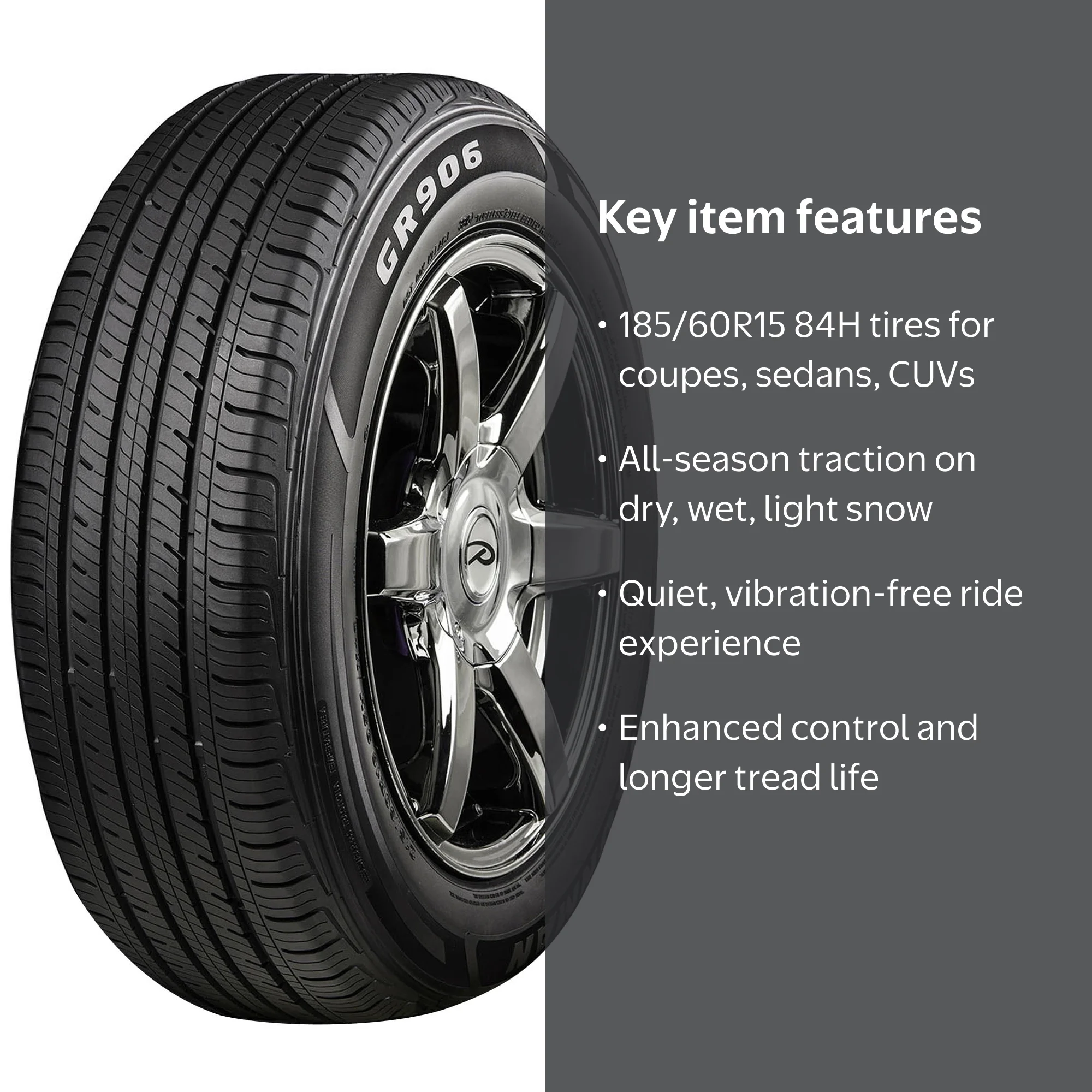 Iron Man GR906 All Season Touring Tire, 185/60R15 84H, for Coupes