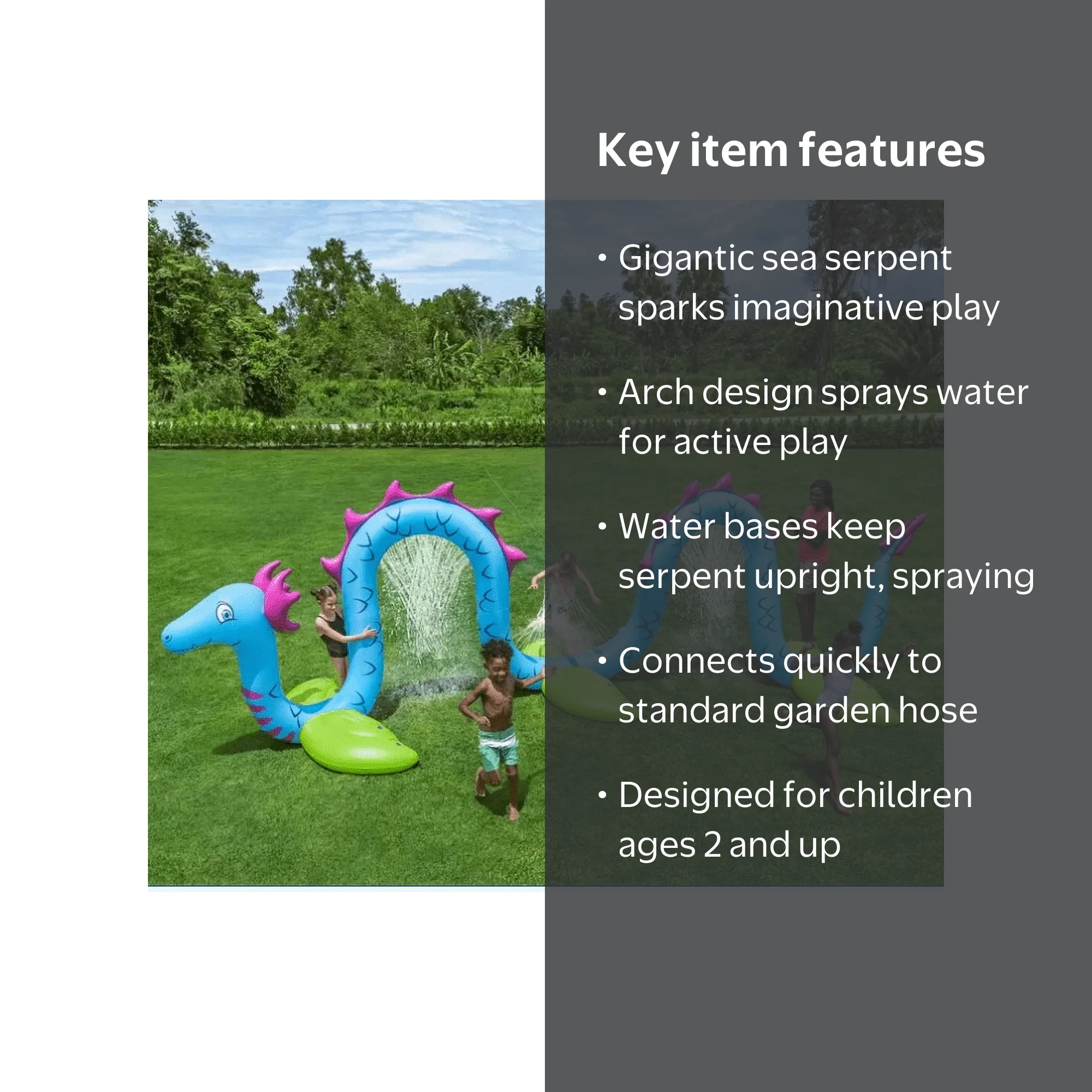 H20GO! Giant Sea Serpent Water Toy: Inflatable Sprinkler for Kids