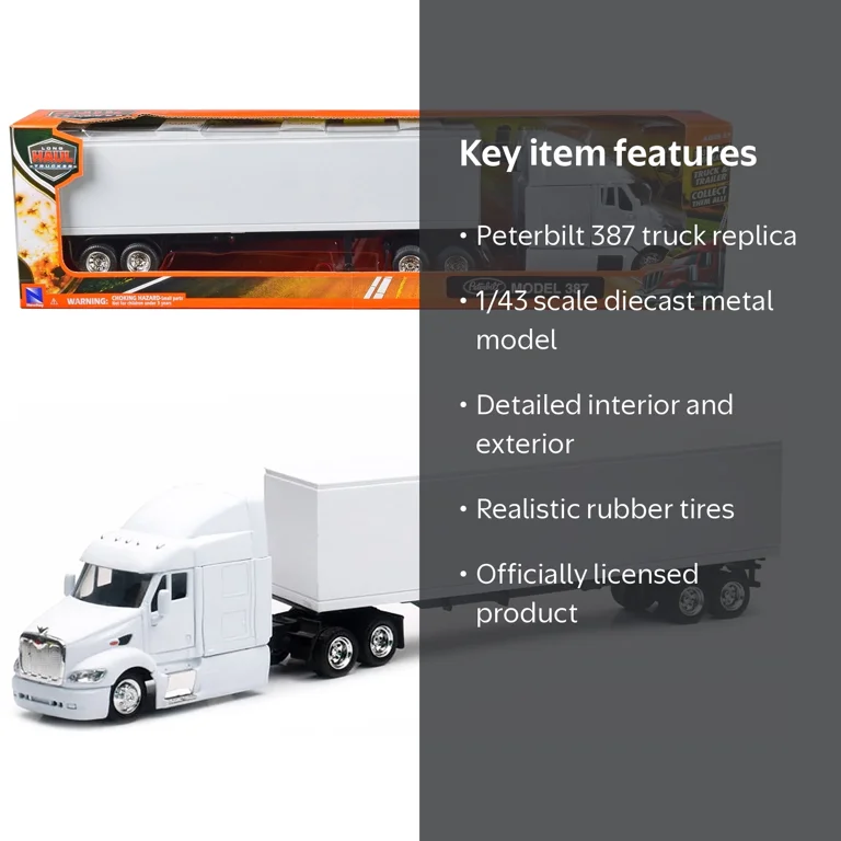 Peterbilt 387 Truck with Dry Goods Trailer White 