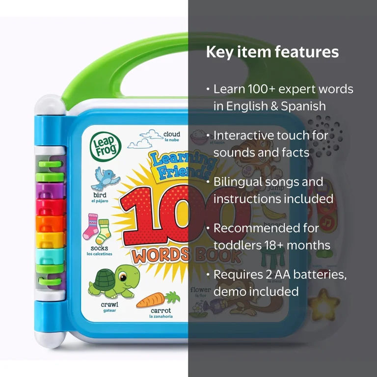 LeapFrog Bilingual Learning Friends 100 Words Electronic Book for