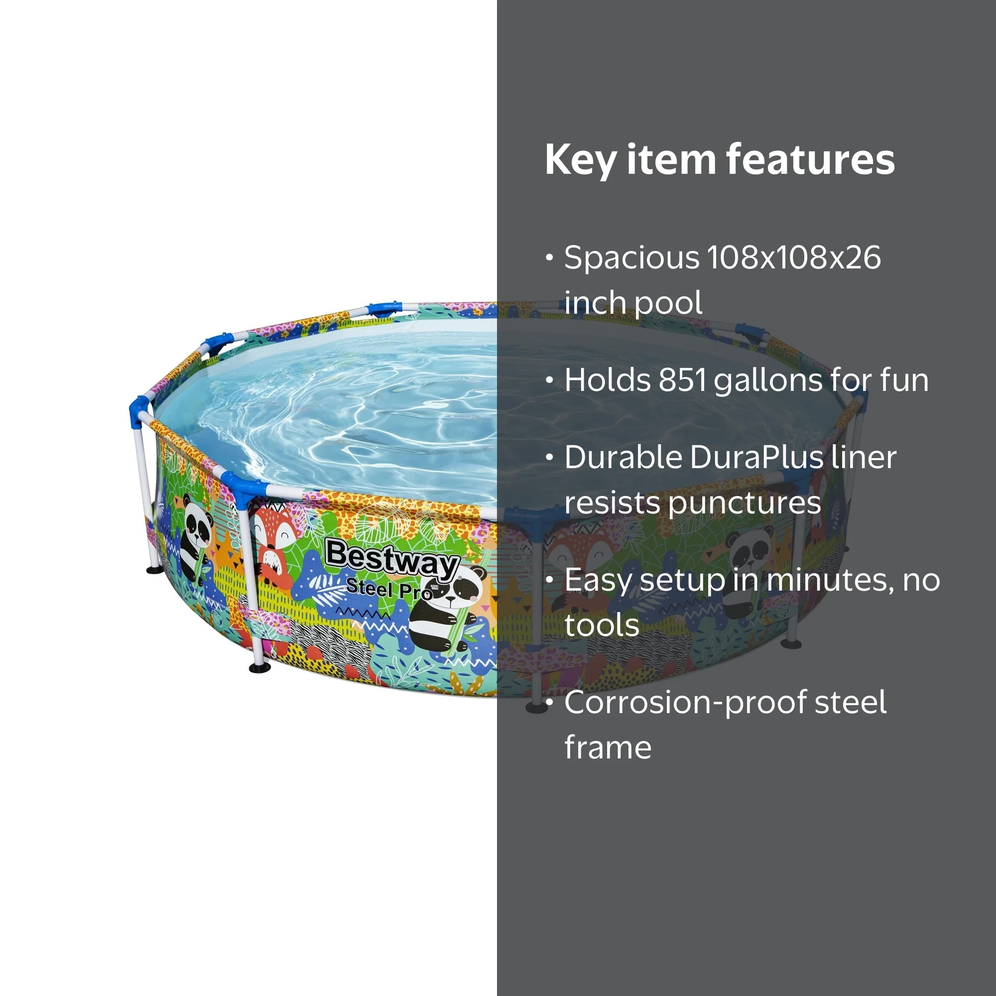 Bestway Large Backyard Above Ground Pool for Adults, Steel Pro 9