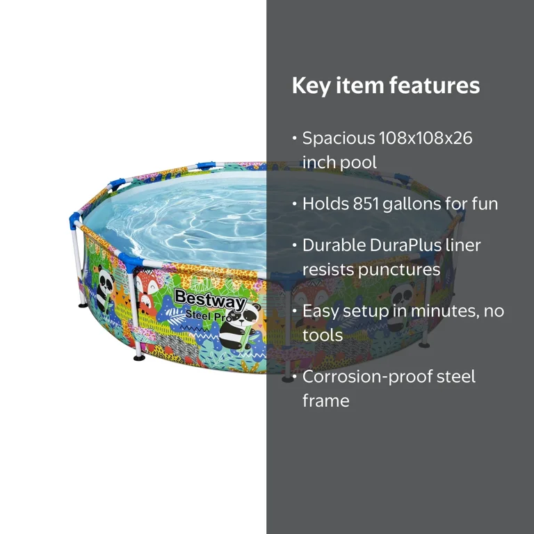 Bestway Large Backyard Above Ground Pool for Adults, Steel Pro 9