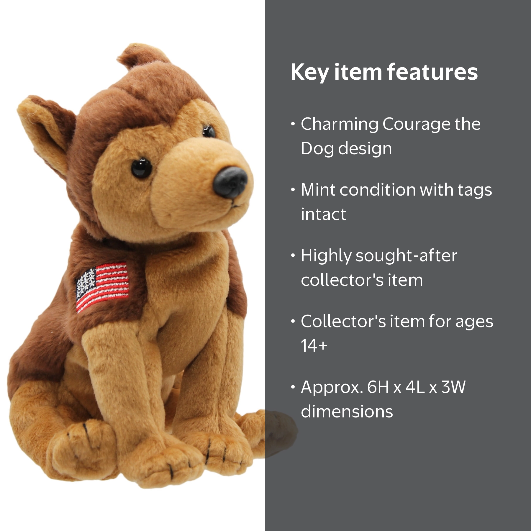 Ty Beanie Baby Plush: Courage the Dog Stuffed Animal | MWMT