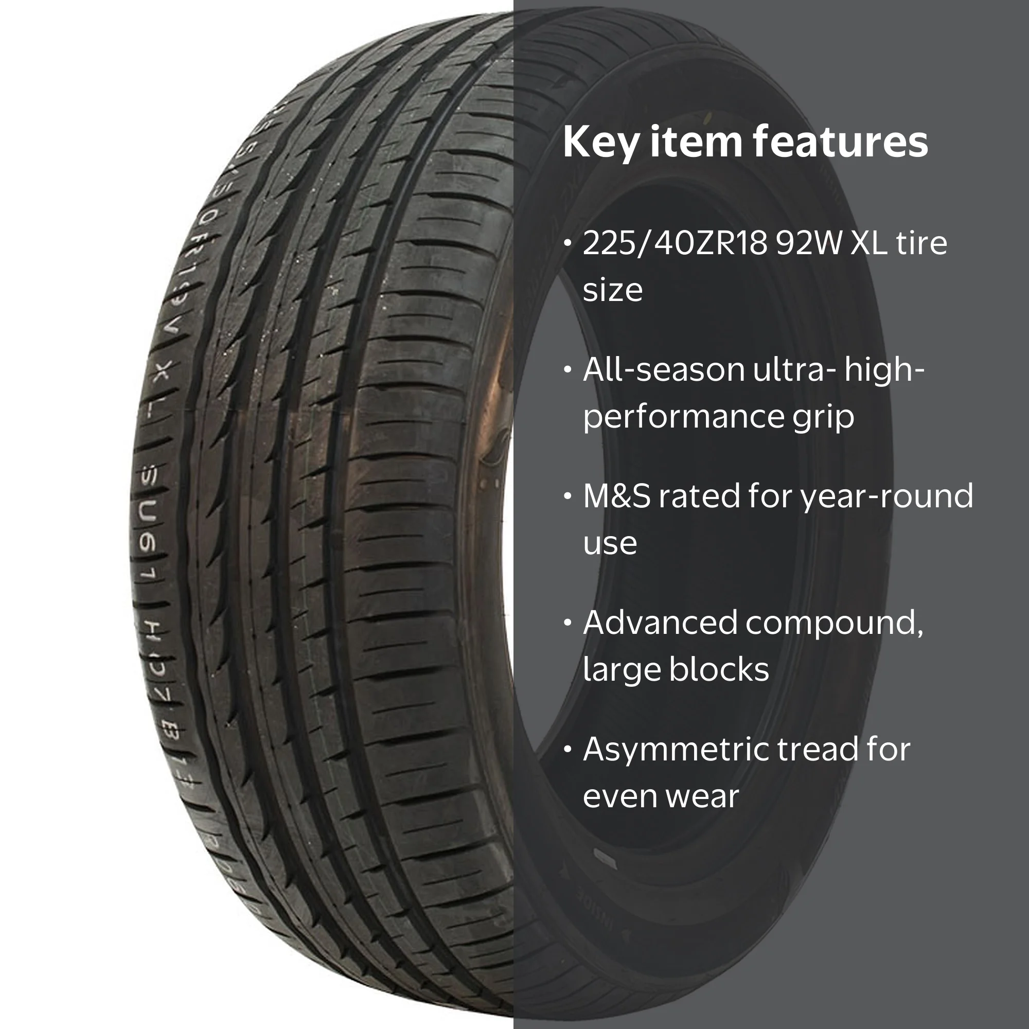 rara Velozza ZXV4 Cordovan All Season Passenger Tire, 225/40ZR18 92W XL