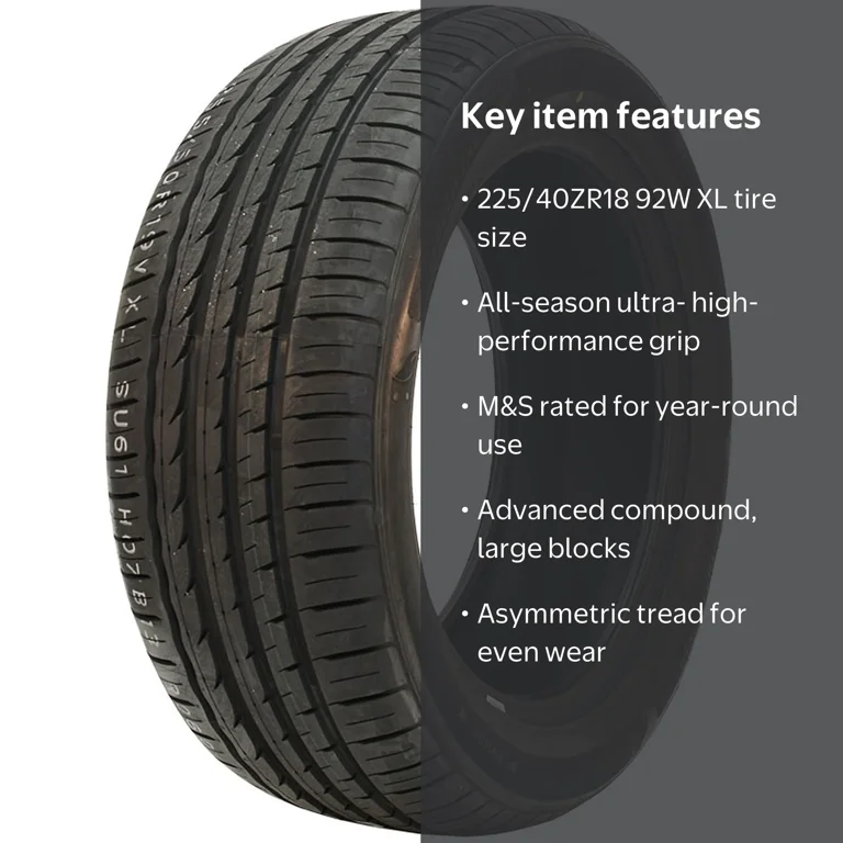 Velozza ZXV4 Cordovan All Season Passenger Tire, 225/40ZR18 92W XL