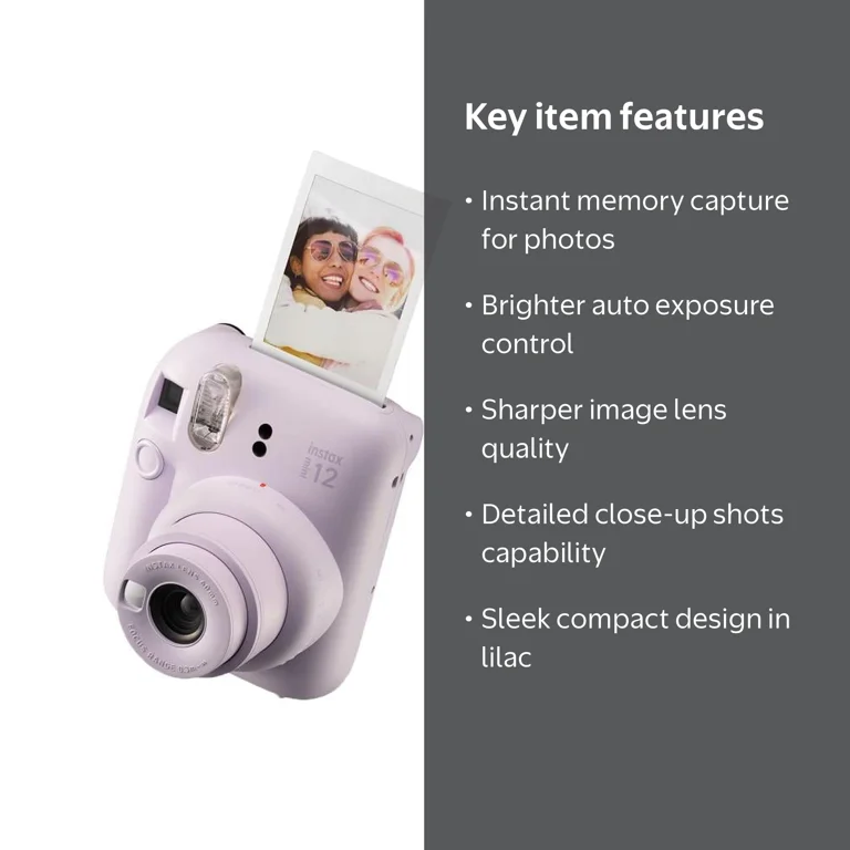 Fujifilm, Instax Mini 12 Instant Film Camera, Lilac Purple