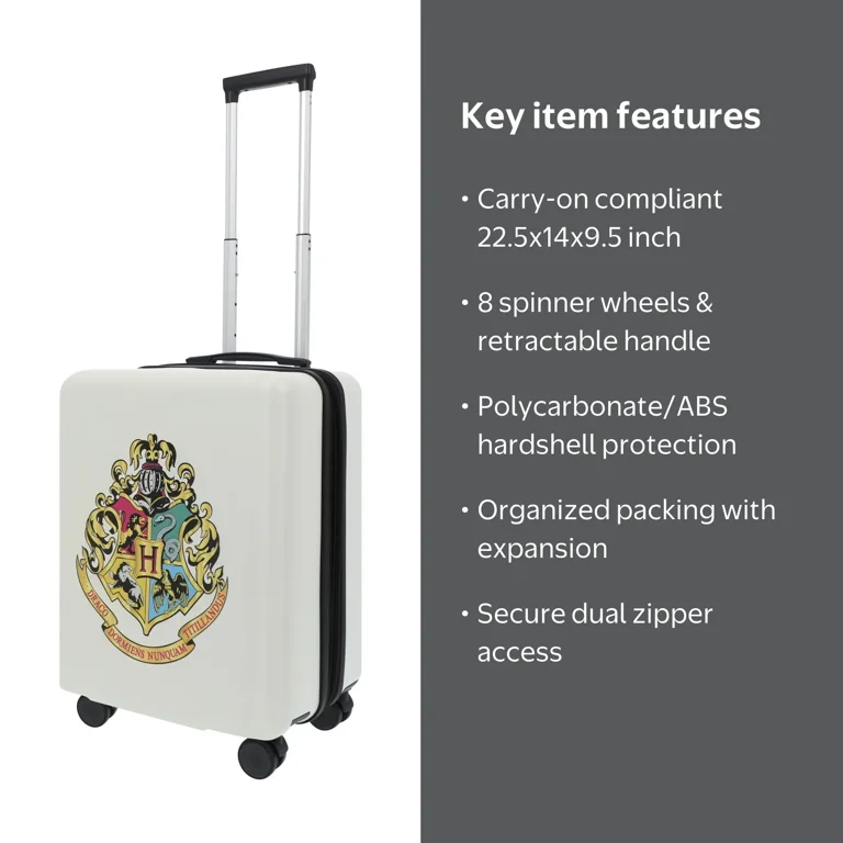 Harry Potter 22.5 Inch Carry On Luggage, Hogwarts Crest Hardshell
