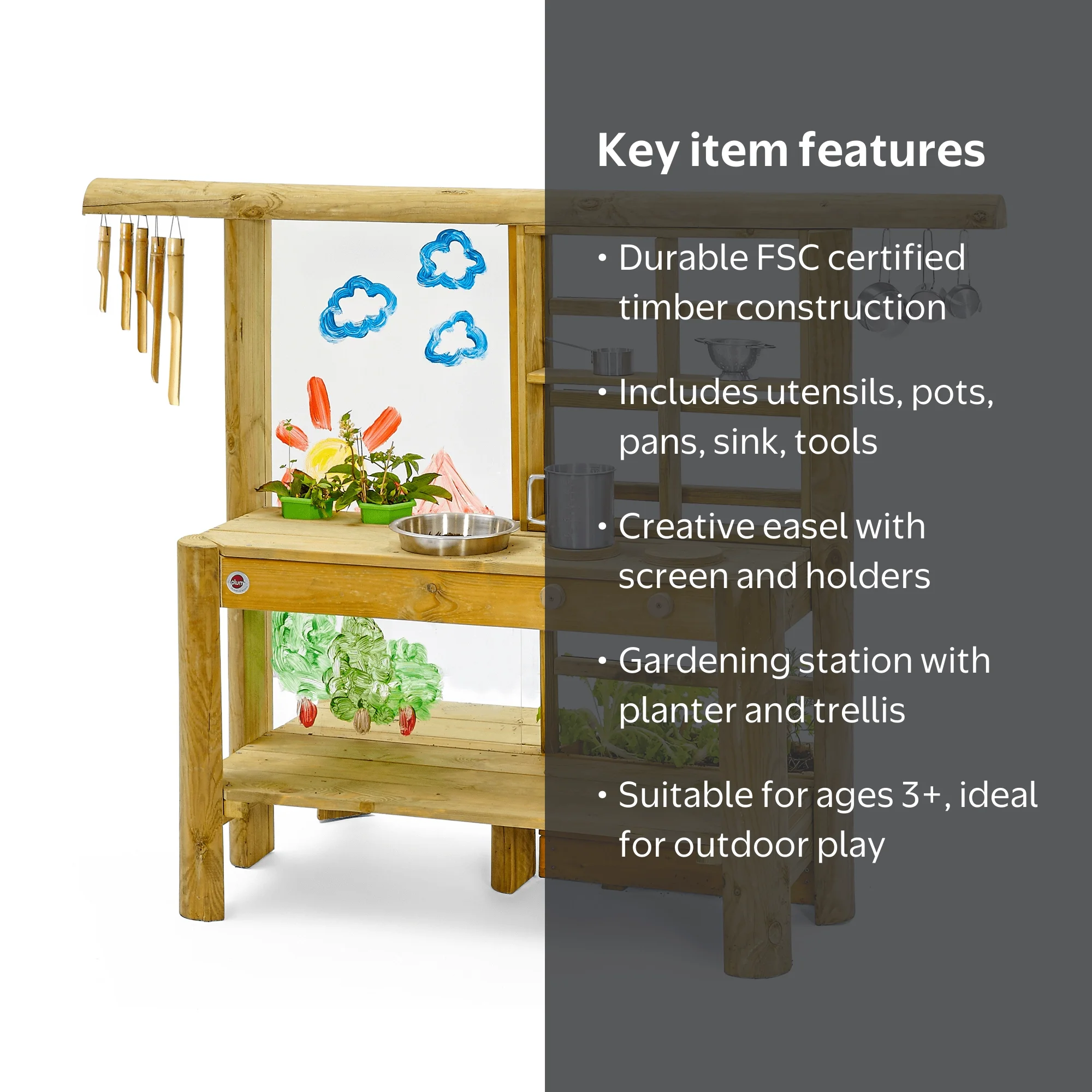 Plum Discovery Mud Pie Kitchen For Kids Outdoor Toys - Play Toy