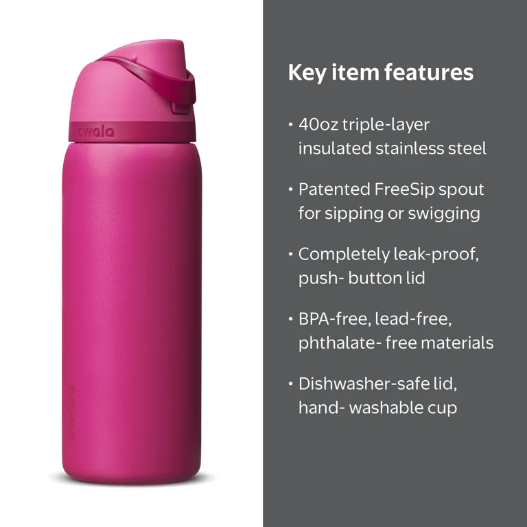 Owala 40oz FreeSip® Stainless Steel Insulated Water Bottle - Read