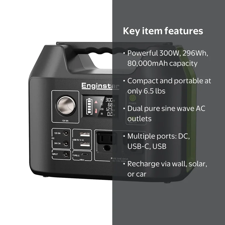 EnginStar 300W Continuous/300W Peak Portable Power Stations