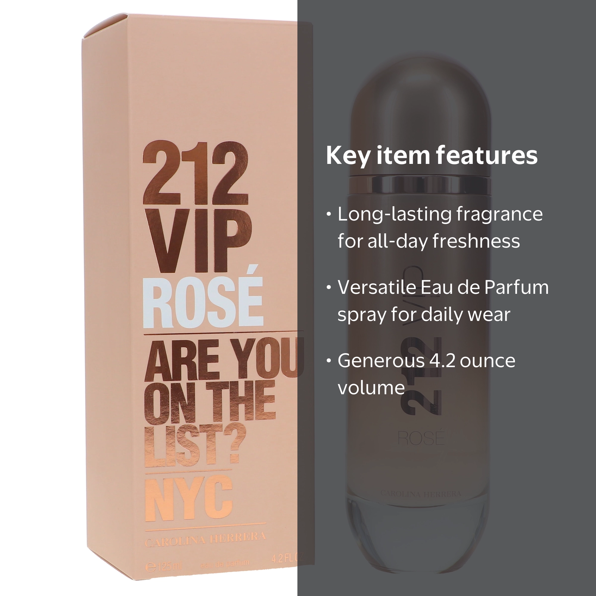Carolina Herrera, 212 VIP Rose, 4.2 oz EDP Spray, Floral Fruity