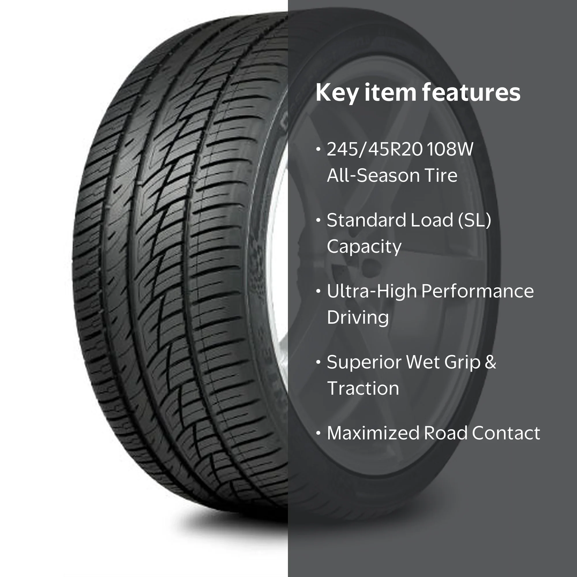 Delinte, Passenger Tire, 245/45R20 108W, All Season Performance 